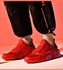 Men's Mesh Detail Lace-Up Sport Shoes Red/Black