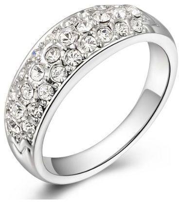 ROXI Austrian Crystal White Gold-Plated Ring