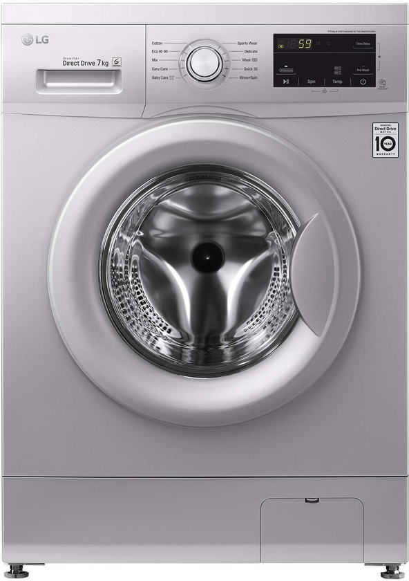 LG FH2J3QDNG5  Front Loading Washing Machine - 7 kg - Silver