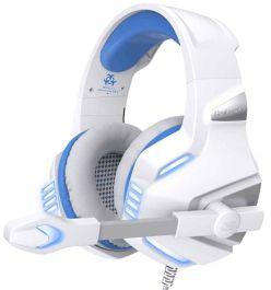 HunterSpider V3 Wired Gaming Headset with Microphone - White and Blue