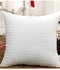 Maestro 2 Pcs Stripe Hotel Cushion 90 GSM outer fabric, 400 grams with Microfiber filling, Size: 45 x 45, White