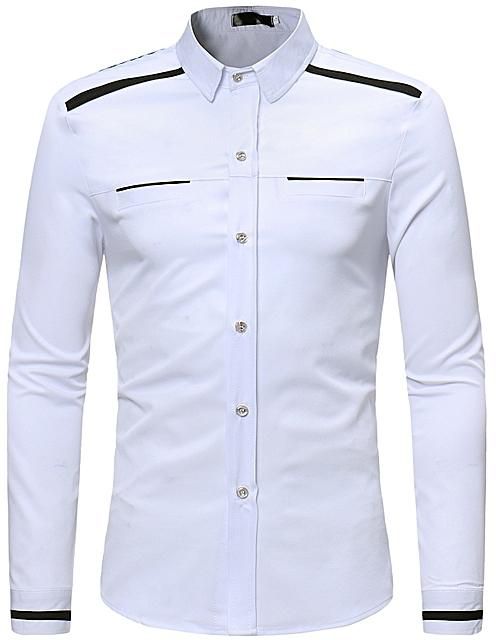 GeneAfrica Shirt Slim Fit Popular Designs Men Shirts-White