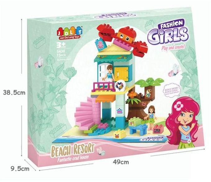 Jun Yi Toys Fashion girl - fun crab house Blocks 73 pcs Color box 38.5*9.5*49 (cm)