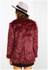 Smooches Burgundy Fur Collarless Coat