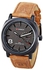 Men's Water Resistant Leather Analog Watch 8139 - 40 mm - Brown