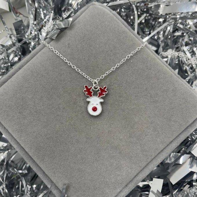 Fashion Christmas Reindeer Silver Necklace