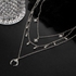 Multi Layer Star Horns Diamond Pendant Choker Necklace Silver Plated