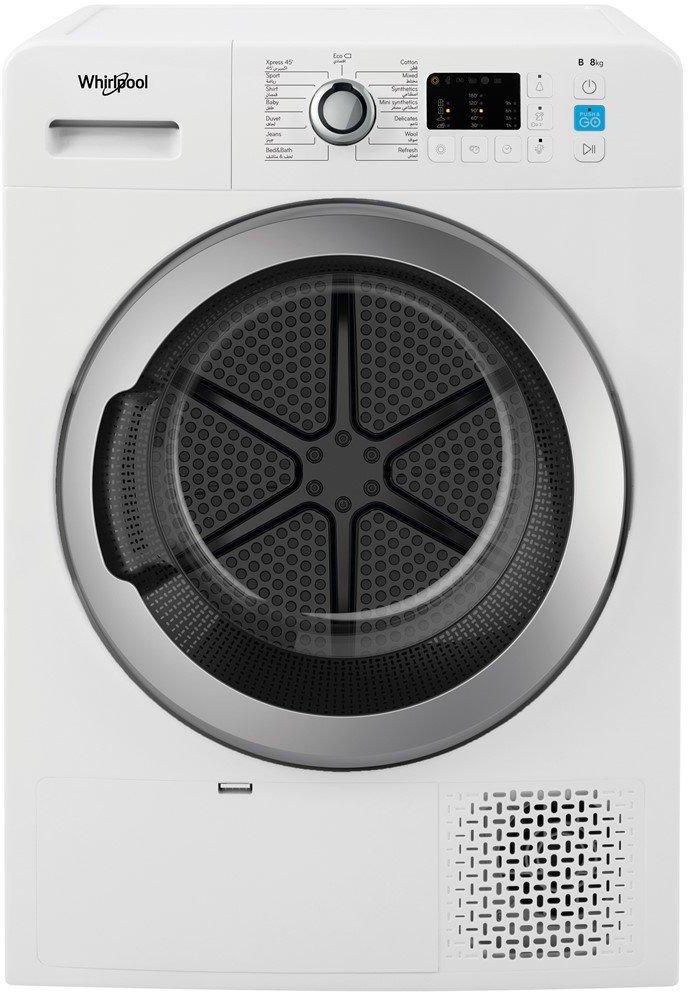 Whirlpool Dryer 8kg, 15 Programs, Inverter, White