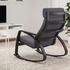 POÄNG Rocking-chair - black-brown/Skiftebo dark grey