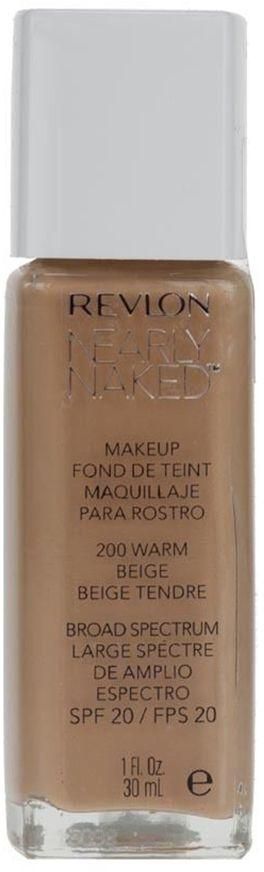 Revlon Nearly Naked Foundation 200 Warm Beige 30ml