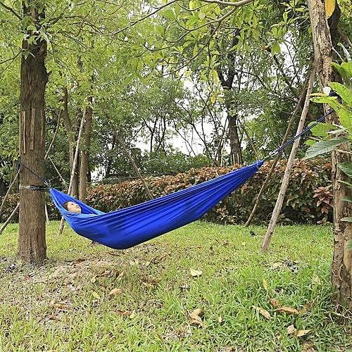 Generic 260 X 140CM Portable Two People Parachute Fabric Mosquito Net Hammock For Indoor Outdoor Use - Colormix