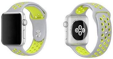 Sport Edition Nike Rubber Strap For Apple Watch Band Silicone Wristband 42millimeter White / Lemon