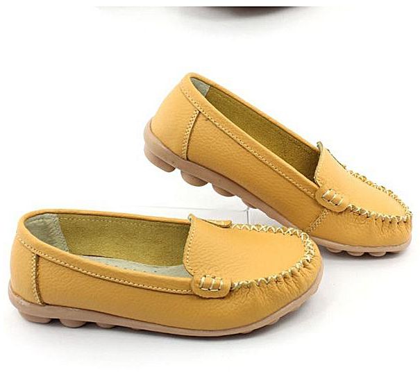 New Fashion Women Genuine Leather Casual Bowed Flat Shoes Moccasin Soft Loafers