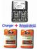 M & P Rechargeable Battery Charger + 4 AAA Rechargble Batteries