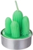 Get Cactus-Shaped Candle Set with a Metal Base, 4 Pieces, 9 cm - Green with best offers | Raneen.com