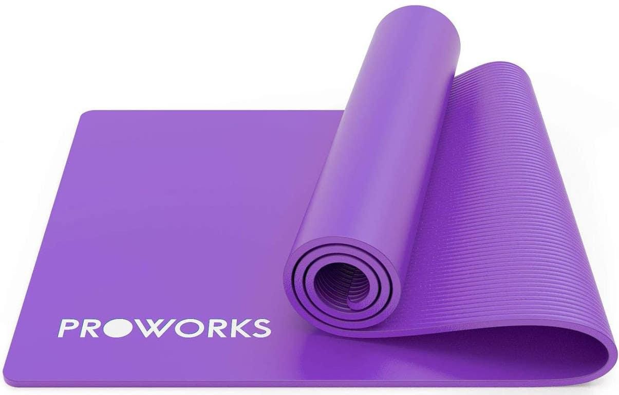 Get Non-Slip Exercise Mat With Carrying Strap, 183 X 58 X 1 Cm - Purple with best offers | Raneen.com
