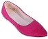 Fashion Pointed Toe Suede Slip-on Women Flat Shoes - Rose Red