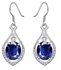 Mysmar Women's  White Gold Plated with Blue Crystal Jewelry Set - AR1038