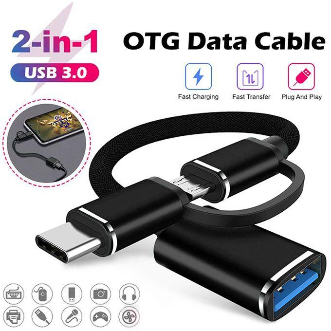 2 In 1 High Speed- OTG Adapter Cable USB 3.0 Type-C Adapter Micro USB