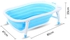 Pikkaboo Baby Foldable Portable Non-Slip Bath Tub - Blue- Babystore.ae