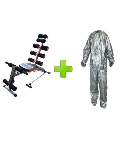 Generic Six Pack Care Machine + Sauna Suit(Silver) Xxl