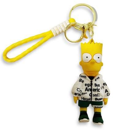Keychain Simpsons Cartoon Character 3D Silicone Charm Keychain