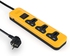 Ilock Power Strip, 3 outlets with Switch - Yellow