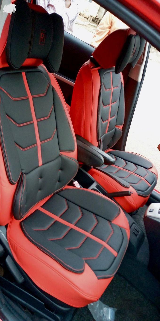 Universal Luxury 5 Seater Leather Seat Cover Black & Red