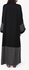 Black Contrast Embroidered Abaya