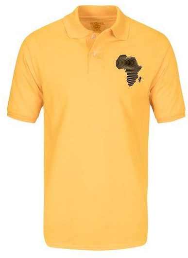 Mavazi Afrique Africa Fingerprint Polo - Yellow
