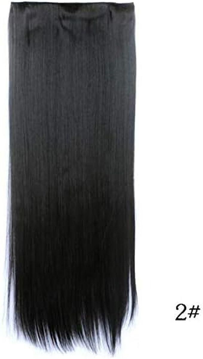 Long Straight Synthetic Hair Extension Black Fiber Hair