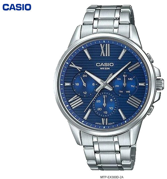 Casio MTP-EX300D Analog Watches 100% Original & New (Silver)