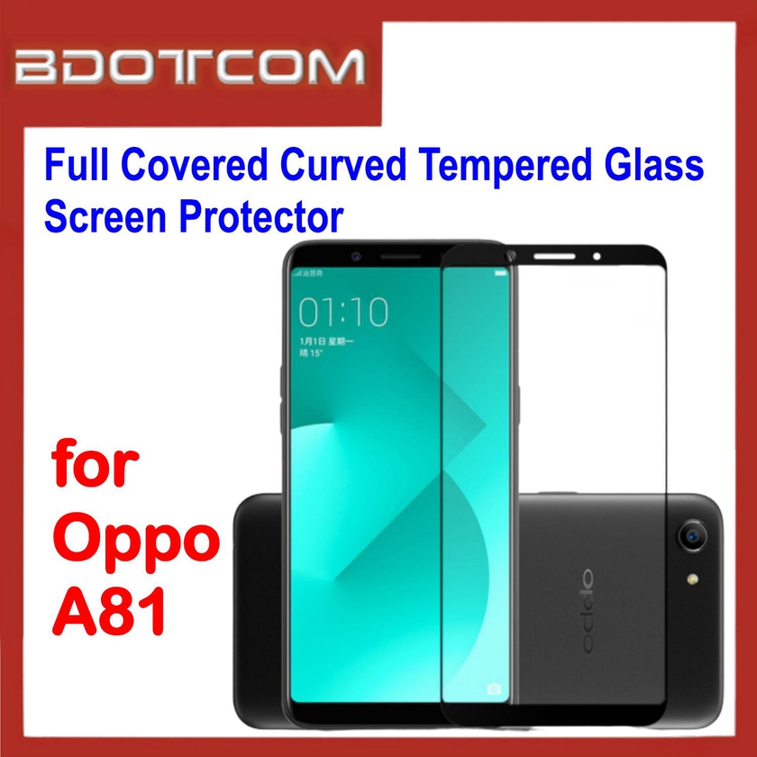 Bdotcom Full Covered Curved Tempered Glass Screen Protector for Oppo A81 (Black)