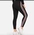 Fashion Women Black Tights With Red-white Stripes