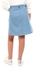 Giggles Girls Front Buttons Short Denim Skirt With Belt - Light Blue