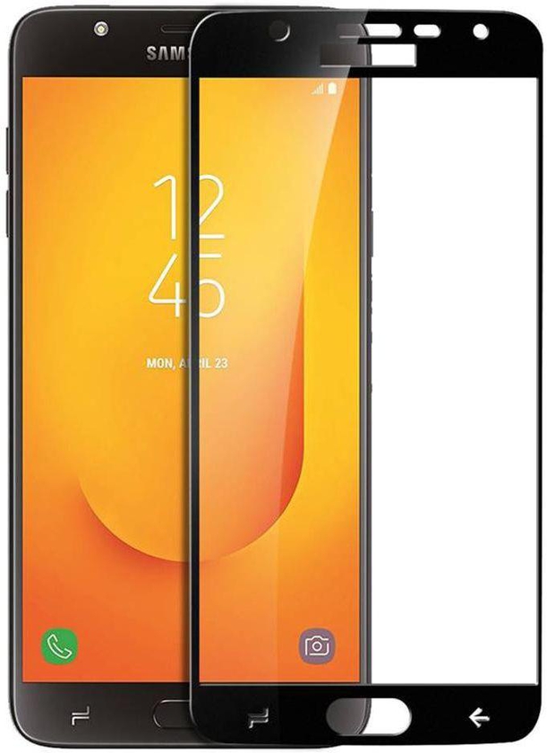 Samsung Galaxy J7 Duo Curved 3D Full Coverage Tempered Glass Screen Protector For Galaxy J7 DUO With Black Frame By Muzz