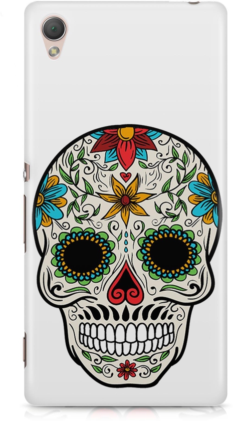 The Skull of Flowers Rock Music Tattoo Phone Case for Sony Z5 Plus