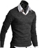 Black Men'S Slim V-Neck Sweater Bottoming Shirt