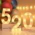 Pepisky LEDs Numbers Light Standing Sign with Bu Night Lamp Warm White Constant Bright Light Effect 2 * AA Cell Operated IP54 Water Resistance for Birthday Wedding Home Party Bar Decoration