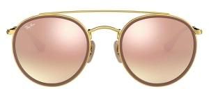 Ray-Ban Double Bridge Round Sunglasses RB3647N 001/7O51 Gold/Copper