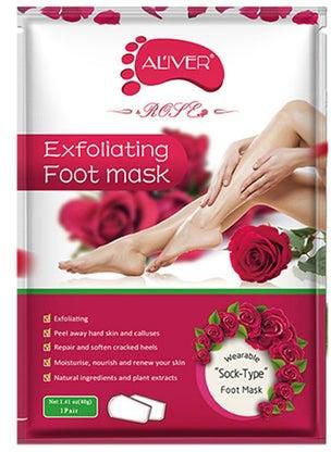 Pack Of 5 Rose Exfoliating Foot Peel Mask White 40g