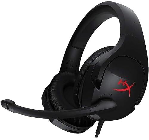 HyperX Cloud Stinger Gaming Headset Comfortable HyperX Signature Memory Foam, Swivel to Mute Noise Cancellation Microphone, Compatible with PC Headset Only HX HSCS BK/NA, black, Wired