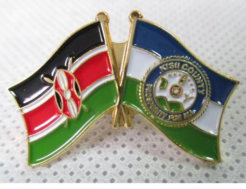 Fashion Kenya - Kisii Double Flag Lapel Pin