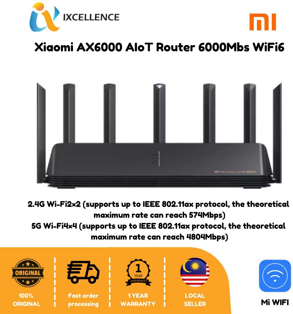 Xiaomi AX6000 AIoT Router 6000Mbs WiFi6 VPN 512MB Qualcomm CPU Mesh Repeater External Signal CN Version