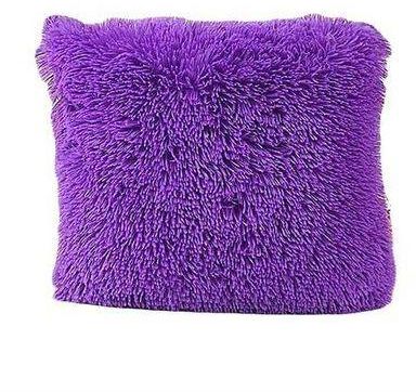 Throw Pillow with Fluffy Pillowcase 18'' x 18'' - Purple