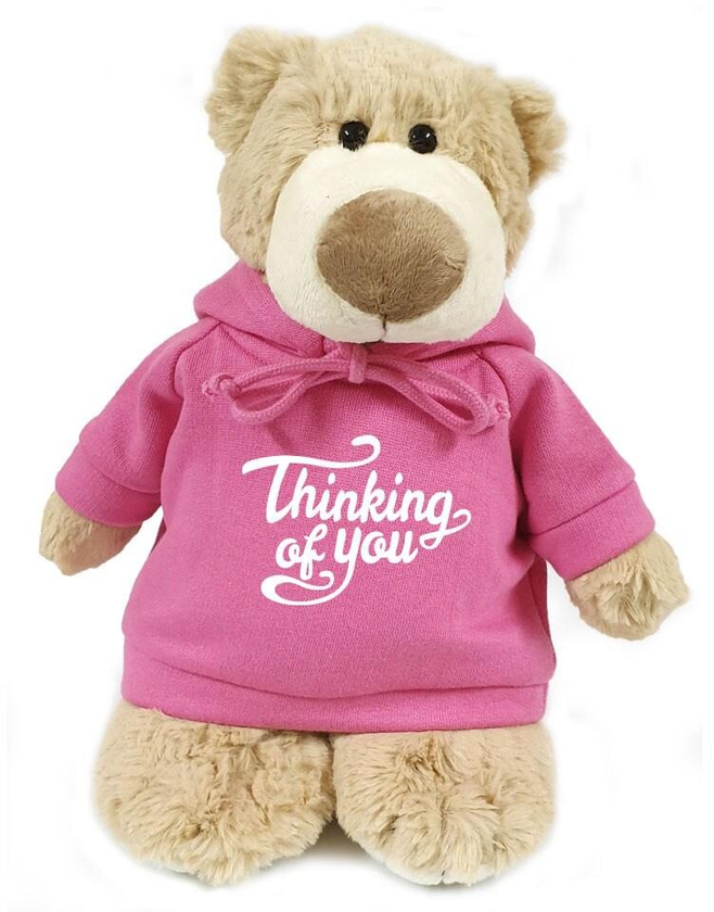 Caravaan - Mascot  Bear w/  Thinking of You Print on Pink Hoodie 28cm