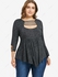 Plus Size Striped Marled Ruched Long Sleeves T-shirt - 1x | Us 14-16