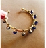 Anklet Women Gold Color With Navy Blue Crystal