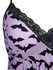 Plus Size Star Bat Moon Printed Lace Trim Mesh Lingerie Set(Adjustable Shoulder Strap) - 3x | Us 22-24
