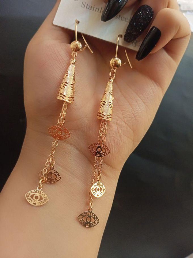 New Earring For Girls And Women, Plated With Gold,